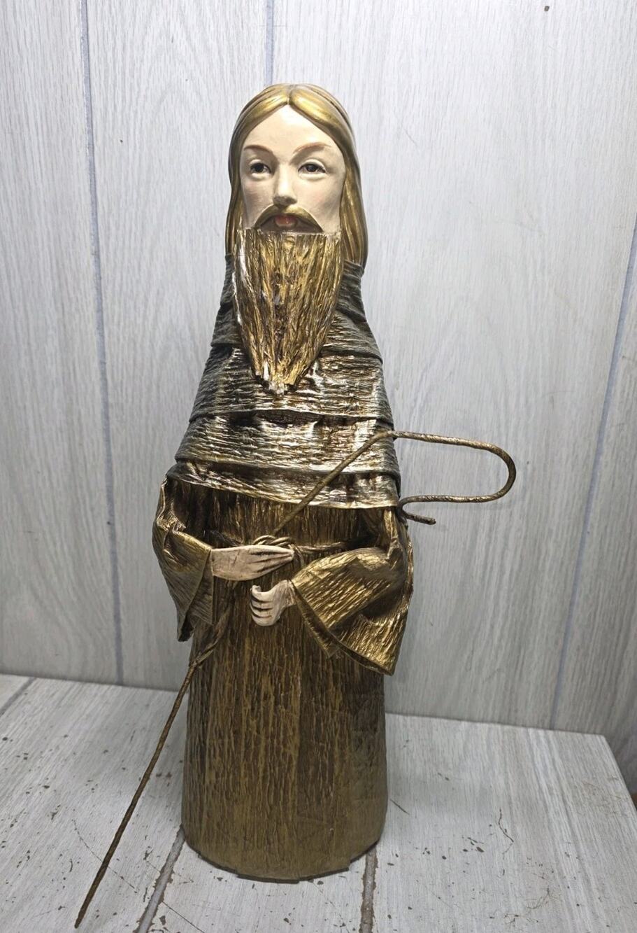 Vintage Handmade Joseph Paper Mache Religious Nativity Scene Christmas